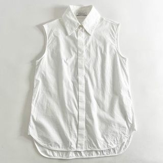 マディソンブルー(MADISONBLUE)の25c6 MADISONBLUE マディソンブルー 日本製 SLEEVELESS TIE BL L.OX ノースリーブシャツ ブラウス MB221-5024 S ホワイト コットン MADE IN JAPAN(シャツ/ブラウス(長袖/七分))