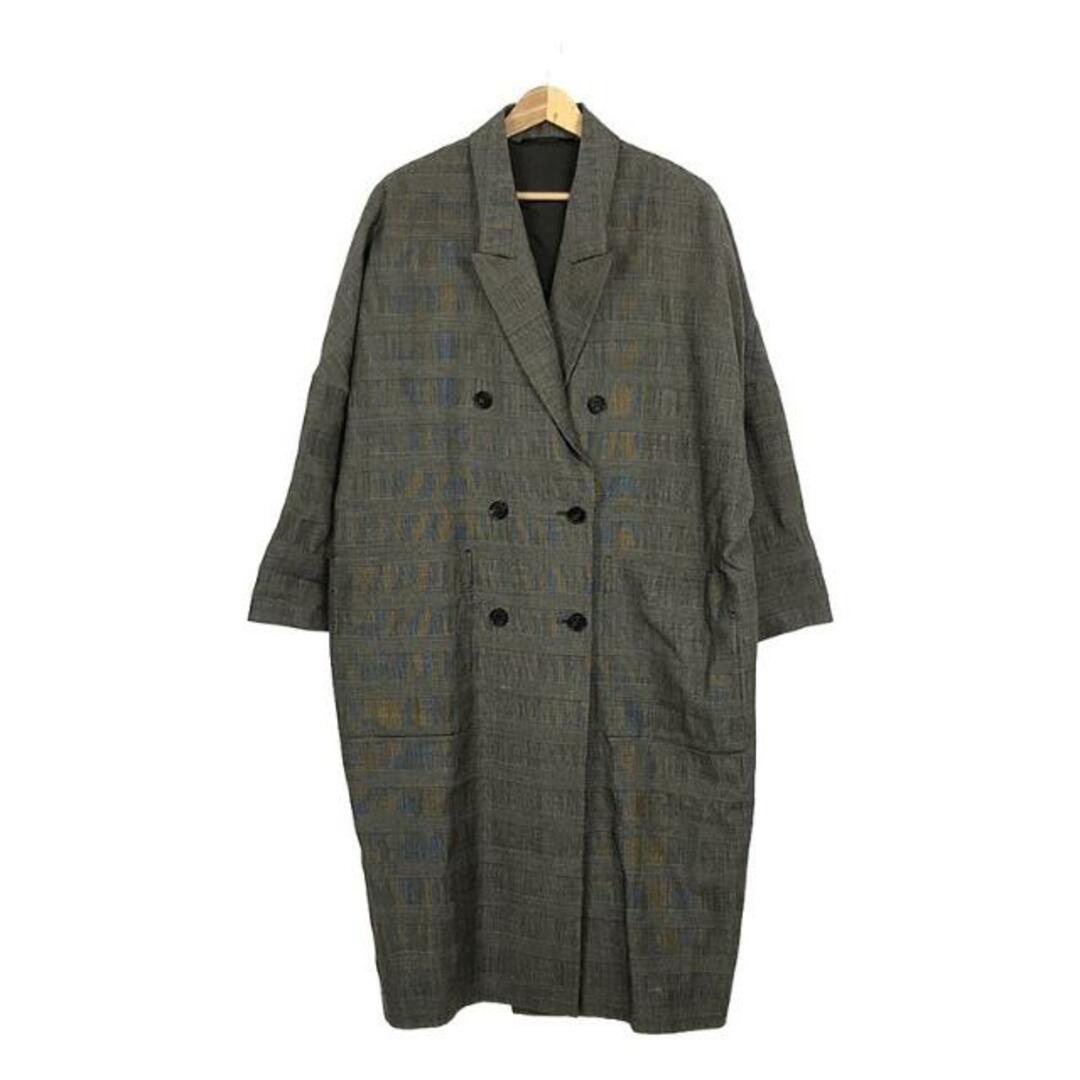 AP STUDIO(エーピーストゥディオ)のAP STUDIO / エーピーストゥディオ | Glen Check Coat リネン グレンチェックコート | F | グレー | レディース レディースのジャケット/アウター(その他)の商品写真