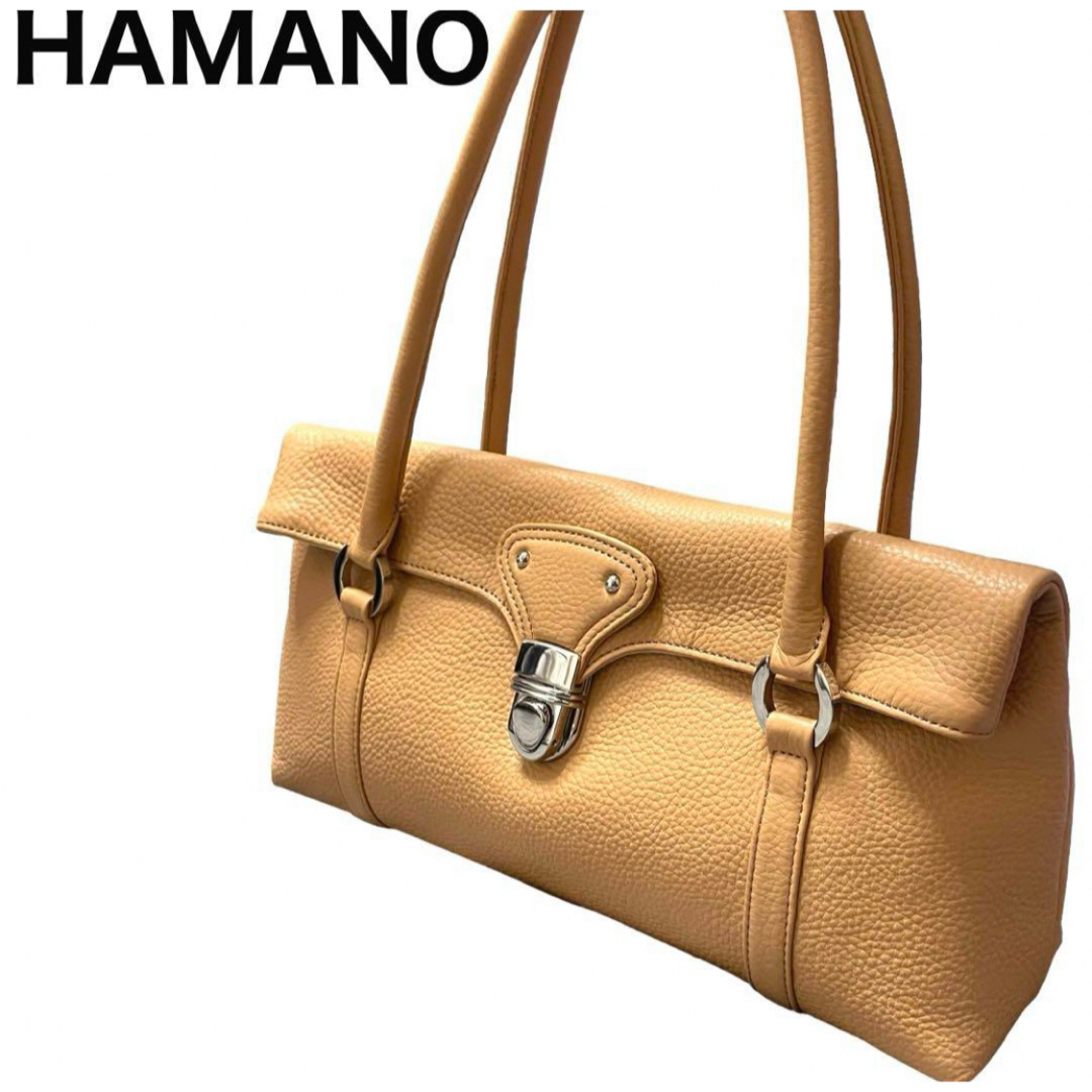 濱野皮革工藝/HAMANO(ハマノヒカクコウゲイ)の美品　HAMANO ハンドバッグ　ショルダーバッグ　シルバー金具　定価56000 レディースのバッグ(ハンドバッグ)の商品写真