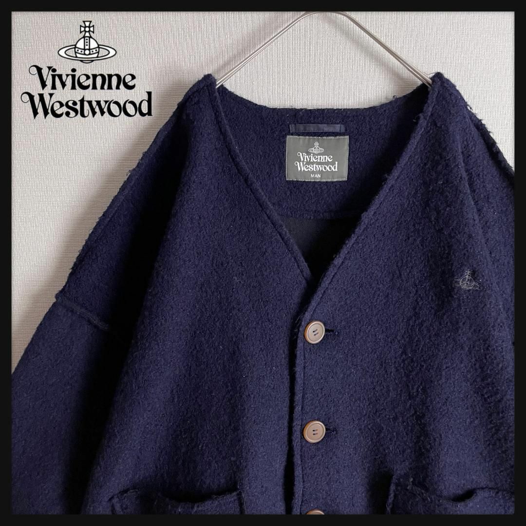 Vivienne Westwood(ヴィヴィアンウエストウッド)の【肉厚ボックスシルエット☆オーブ刺繍】ヴィヴィアンウエストウッド カーディガン メンズのトップス(カーディガン)の商品写真