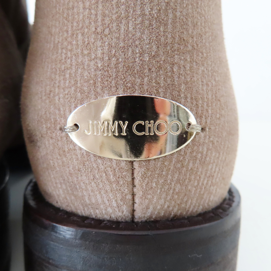 JIMMY CHOO(ジミーチュウ)のK03 JIMMY CHOO ジミーチュウ ストライプ スエード エンジニアブーツ 36 チャ レディースの靴/シューズ(ブーツ)の商品写真