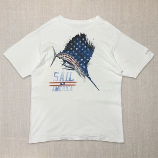 【00s】CrazyShirts クレイジーシャツ Tシャツ カジキ 星条旗 M(Tシャツ/カットソー(半袖/袖なし))