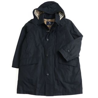 良品 BURBERRY LONDON バーバリーロンドン BBN12-122-29 ダウンライナー付き 2WAY 裏地ノバチェック柄 ロングコート ネイビー L 日本製 正規品 メンズ(ステンカラーコート)