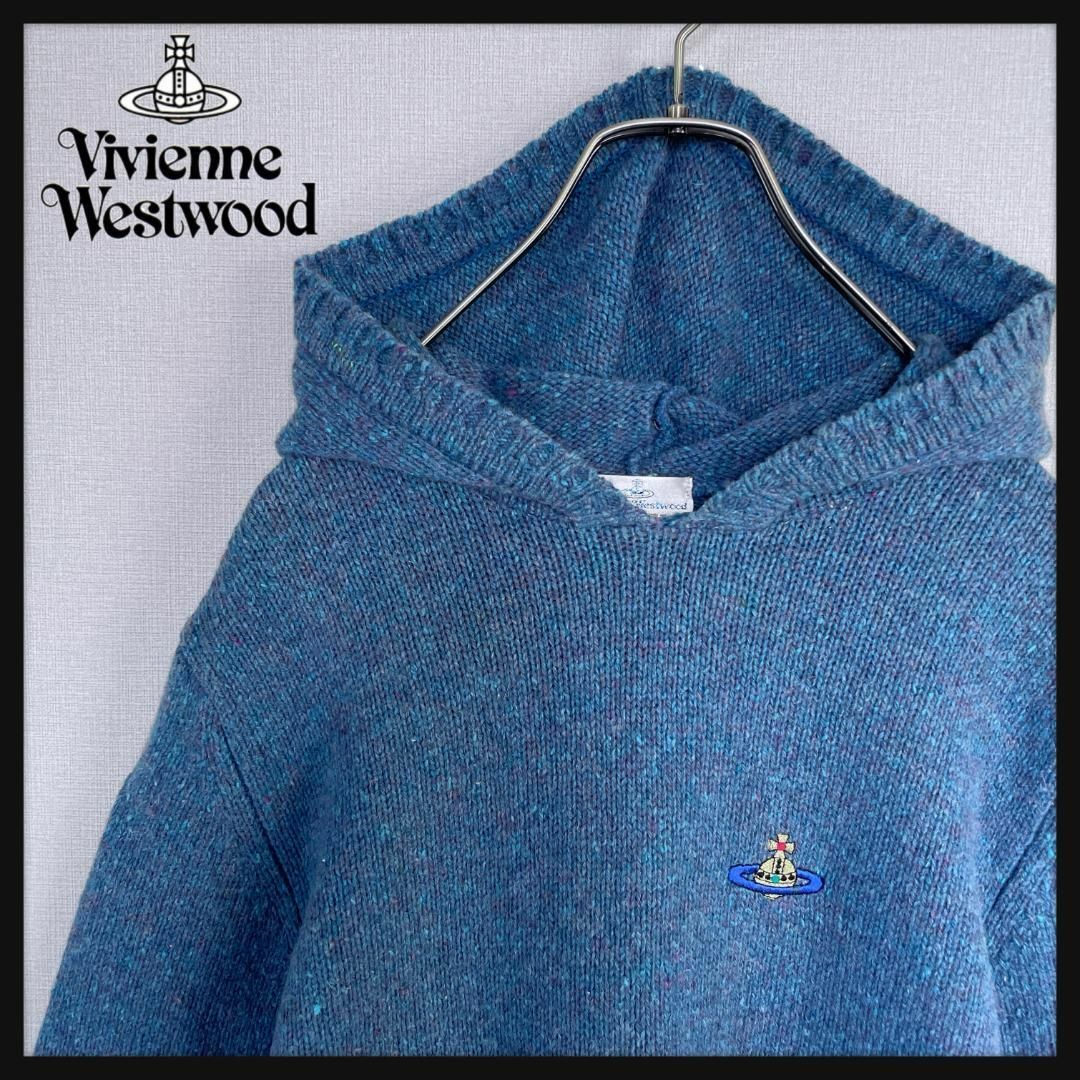 Vivienne Westwood(ヴィヴィアンウエストウッド)の【鮮やかブルー☆レアモデル】ヴィヴィアンウエストウッド ニットパーカー 入手困難 メンズのトップス(パーカー)の商品写真