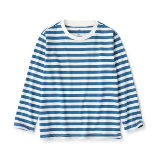 ムジルシリョウヒン(MUJI (無印良品))の無印　クルーネック長袖Ｔシャツ　ブルーボーダー(Tシャツ/カットソー)