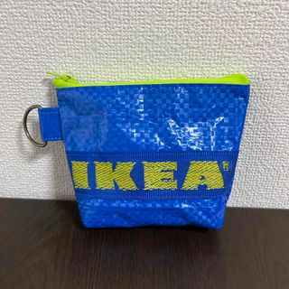 IKEA リメイクポーチ　(青&蛍光)(ポーチ)