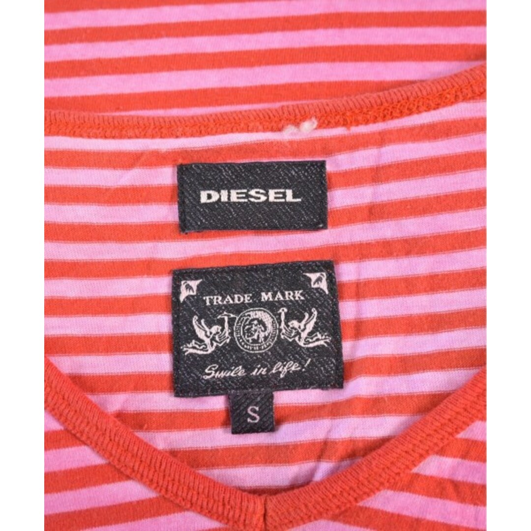 DIESEL(ディーゼル)のDIESEL ディーゼル Tシャツ・カットソー S 赤xピンク(ボーダー) 【古着】【中古】 メンズのトップス(Tシャツ/カットソー(半袖/袖なし))の商品写真