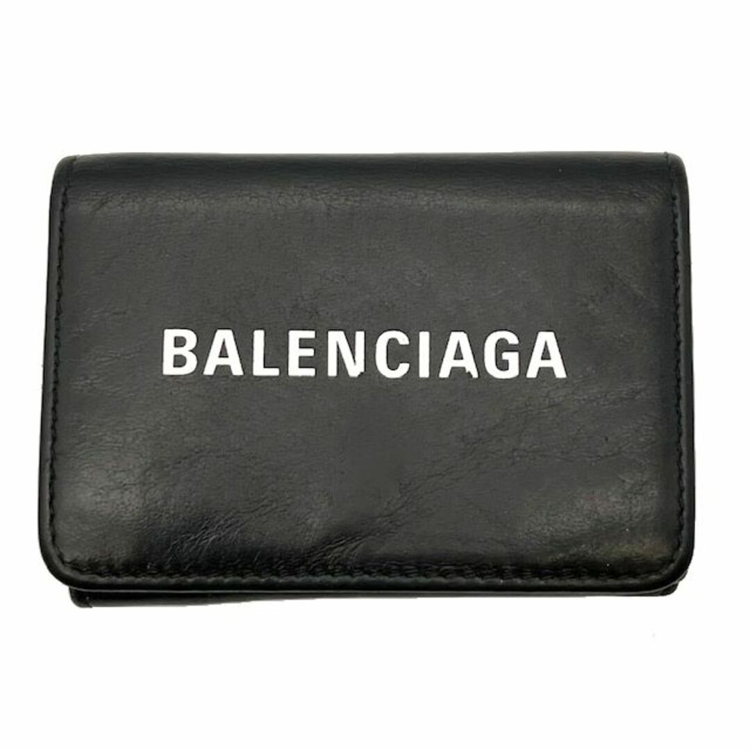 Balenciaga(バレンシアガ)のBALENCIAGA　バレンシアガ　コンパクトウォレット　レザー　ブラック　財布　三つ折り財布　ミニ財布　ミニウォレット レディースのファッション小物(財布)の商品写真