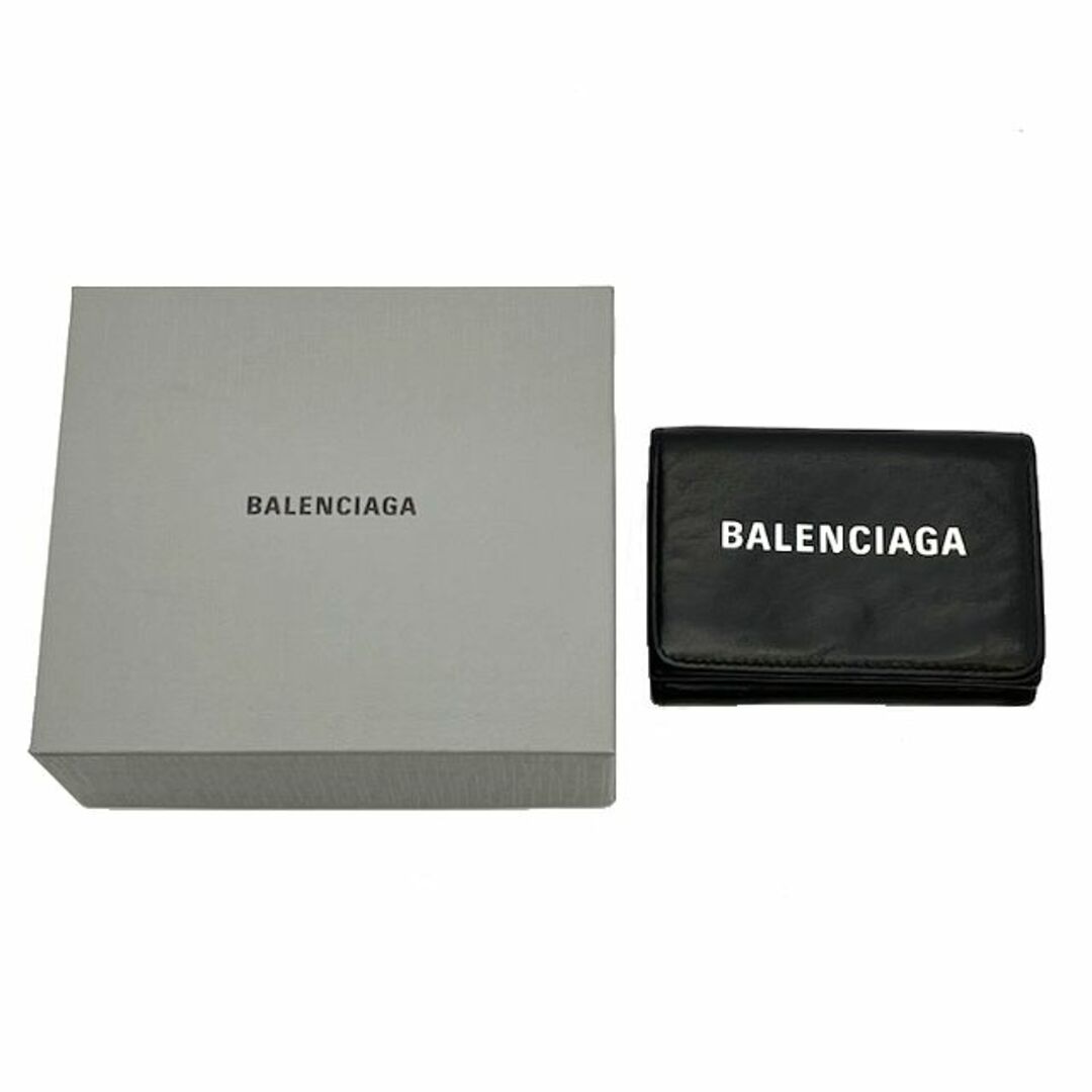 Balenciaga(バレンシアガ)のBALENCIAGA　バレンシアガ　コンパクトウォレット　レザー　ブラック　財布　三つ折り財布　ミニ財布　ミニウォレット レディースのファッション小物(財布)の商品写真