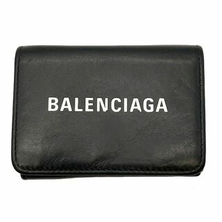 バレンシアガ(Balenciaga)のBALENCIAGA　バレンシアガ　コンパクトウォレット　レザー　ブラック　財布　三つ折り財布　ミニ財布　ミニウォレット(財布)
