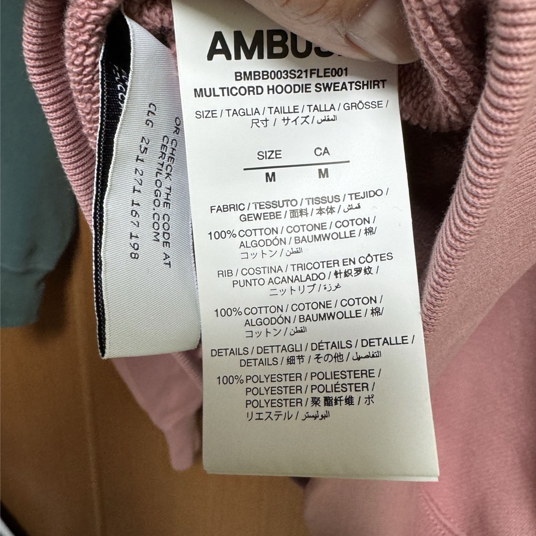 AMBUSH(アンブッシュ)のAMBUSHMULTICORD HOODIE - PINK/WHITE メンズのトップス(パーカー)の商品写真