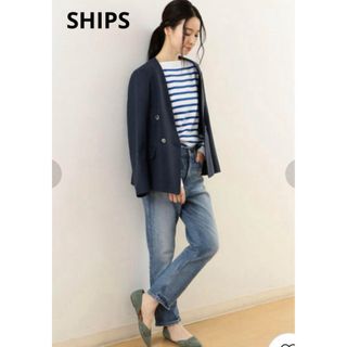 シップス(SHIPS)のSHIPS シップス ノーカラーダブルジャケット(ノーカラージャケット)