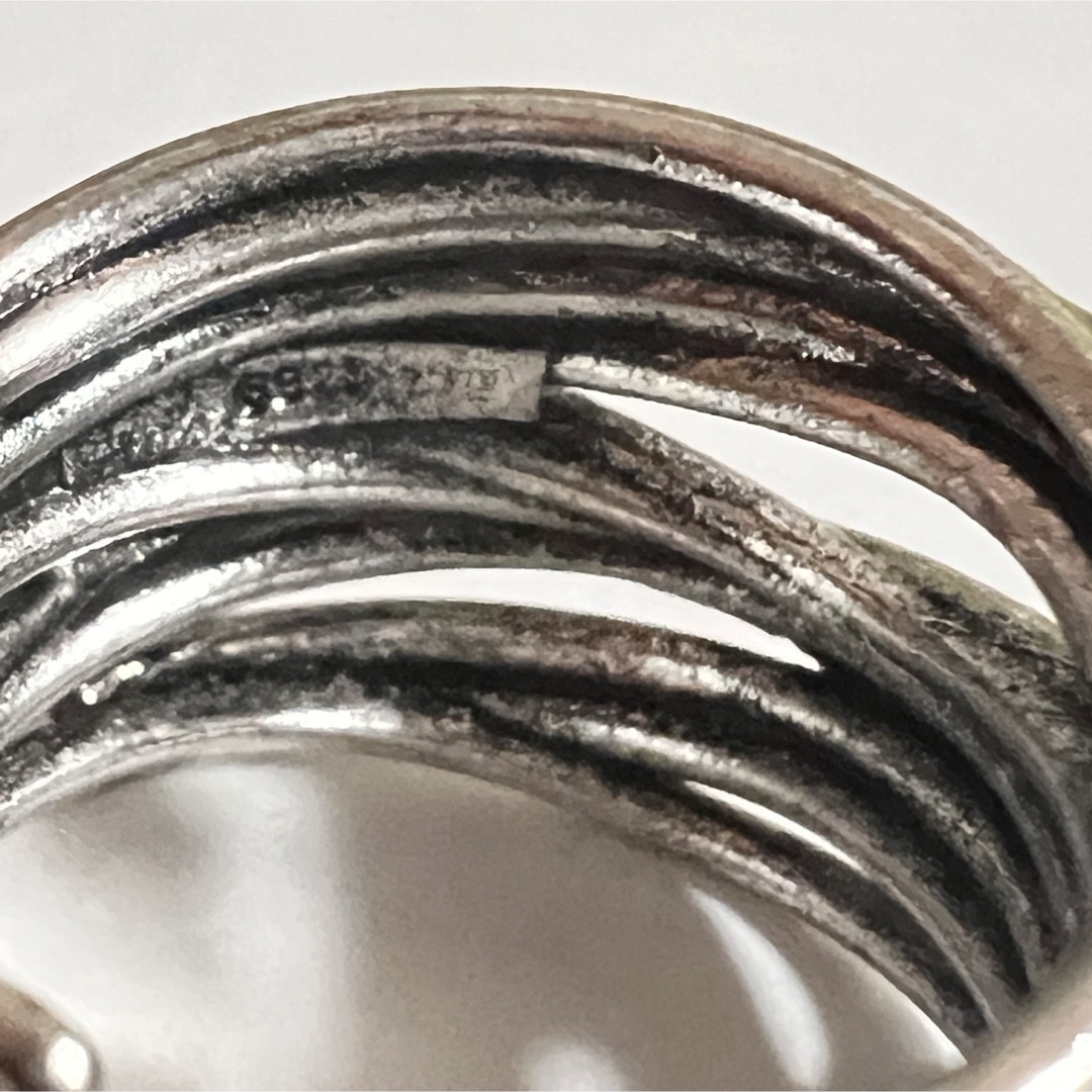 シルバーリング 銀 多重ワイド 交差 ライン ジオメトリック 韓国 指輪⑧ メンズのアクセサリー(リング(指輪))の商品写真