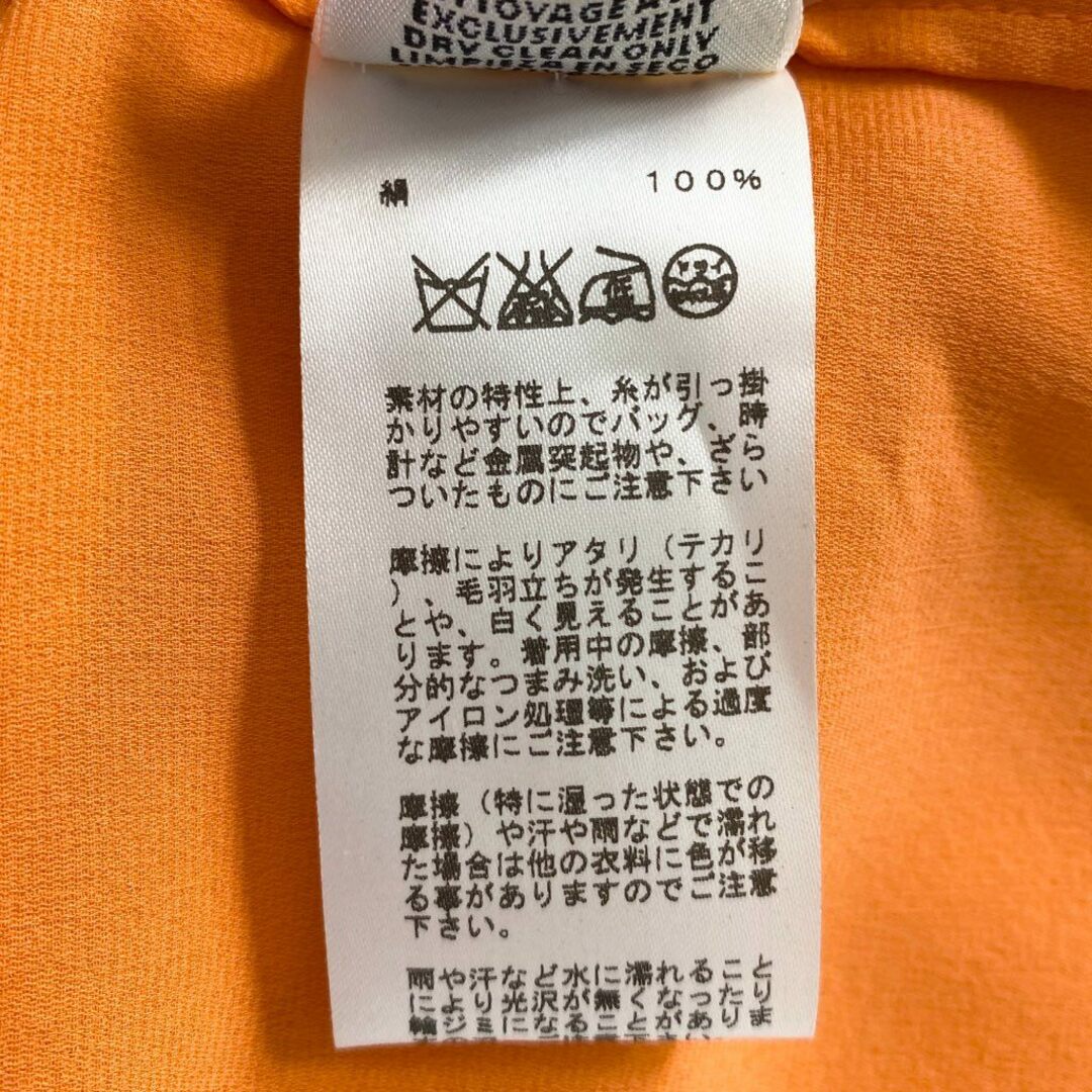 Hermes(エルメス)の25c6 タグ付 HERMES エルメス シルク100％ フランス製 TEE SHIRT Tシャツ 半袖 ブラウス エルメス 44 オレンジ  MADE IN FRANCE レディースのトップス(シャツ/ブラウス(半袖/袖なし))の商品写真