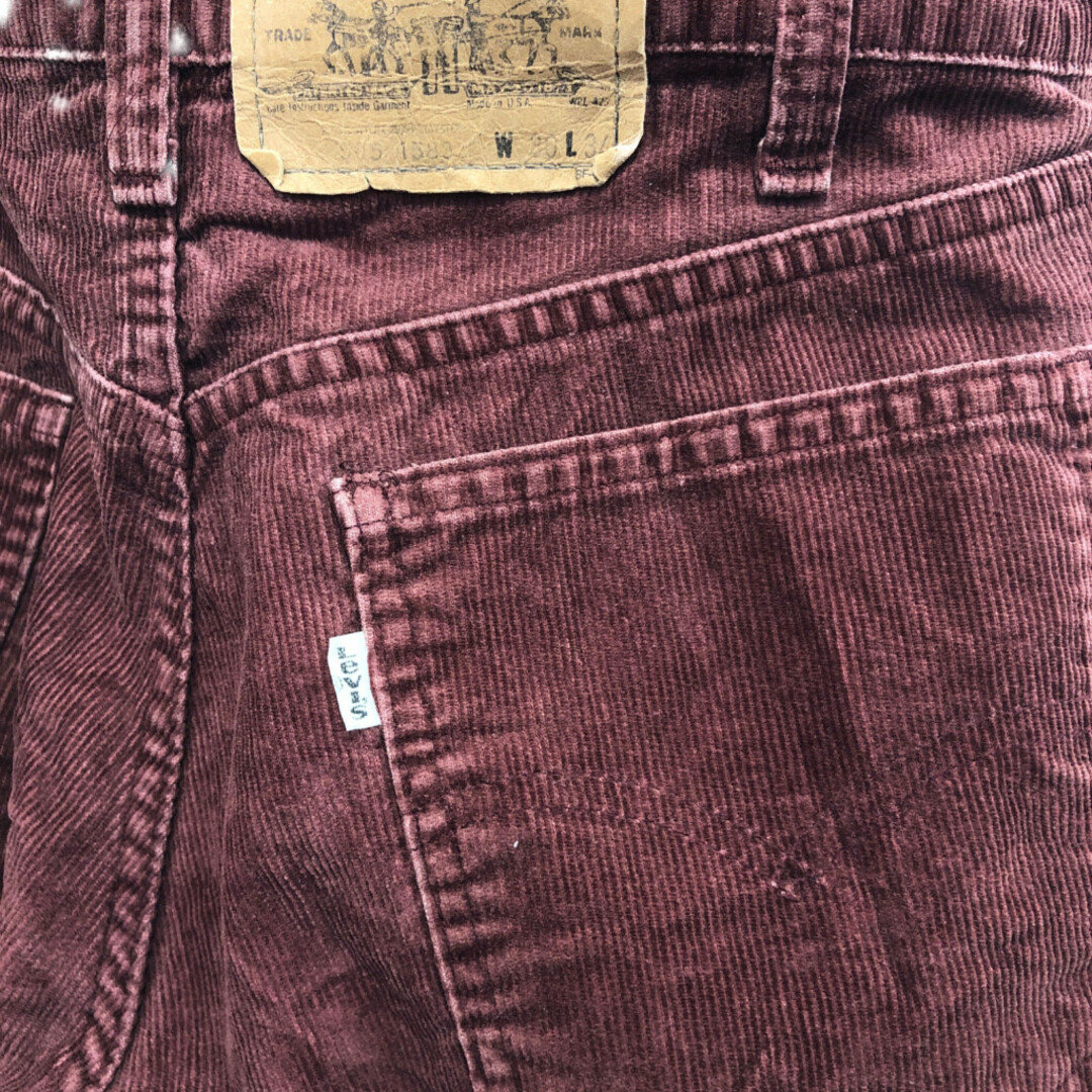 Levi's(リーバイス)の80年代 USA製 Levi's リーバイス 505 テーパード コーデュロイパンツ ボトムス アメカジ レッド (メンズ 30×34) 中古 古着 P9032 メンズのパンツ(デニム/ジーンズ)の商品写真