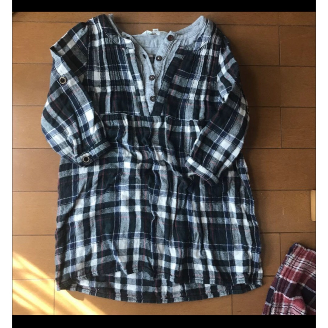 3can4on(サンカンシオン)の女の子　90 コットン　チェック　ワンピース　セット  キッズ/ベビー/マタニティのキッズ服女の子用(90cm~)(ワンピース)の商品写真