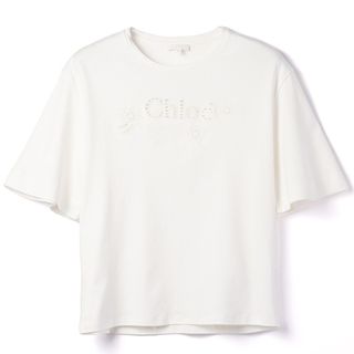 クロエ(Chloe)のクロエ CHLOE 【大人もOK】キッズ Tシャツ ロゴ クルーネック 半袖シャツ 2024年春夏新作 C20109 0003 117(Tシャツ/カットソー)