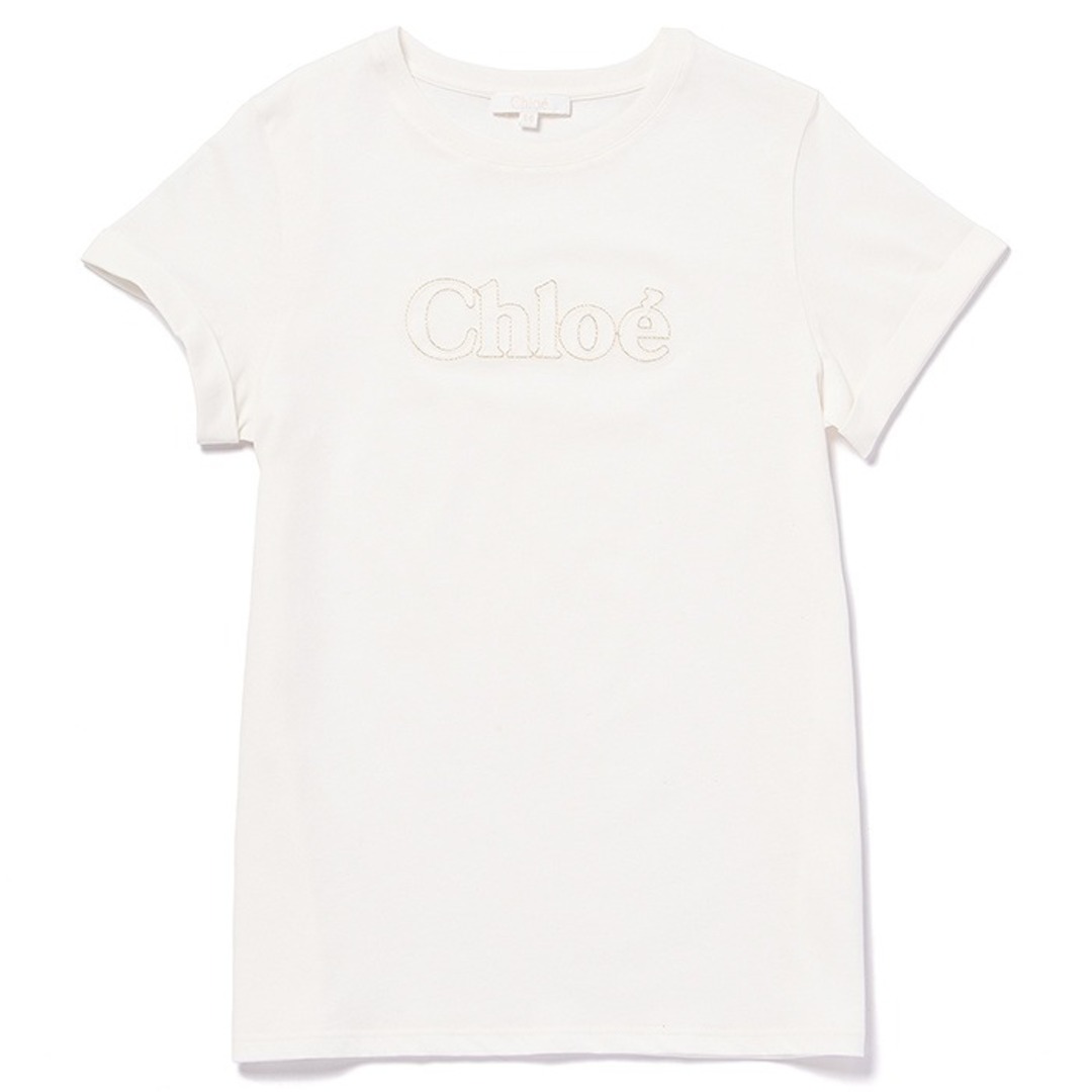 Chloe(クロエ)のクロエ CHLOE キッズ Tシャツ ロゴ クルーネック 半袖シャツ 2024年春夏新作 C20110 0003 117 キッズ/ベビー/マタニティのキッズ服女の子用(90cm~)(Tシャツ/カットソー)の商品写真