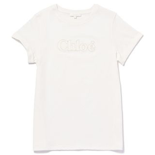 クロエ(Chloe)のクロエ CHLOE キッズ Tシャツ ロゴ クルーネック 半袖シャツ 2024年春夏新作 C20110 0003 117(Tシャツ/カットソー)