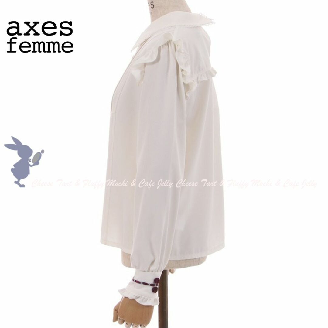 axes femme(アクシーズファム)のaxes femme ローズリボンブラウスプルオーバー 白 レディースのトップス(シャツ/ブラウス(長袖/七分))の商品写真