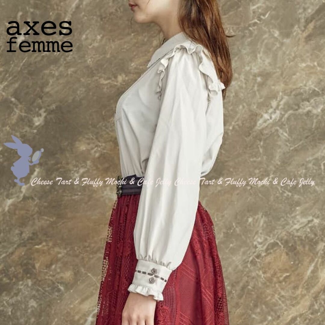 axes femme(アクシーズファム)のaxes femme ローズリボンブラウスプルオーバー 白 レディースのトップス(シャツ/ブラウス(長袖/七分))の商品写真