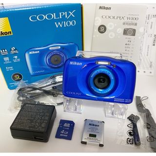 ニコン(Nikon)の【美品】Nikon coolpix W100 ニコン　デジカメ　Wi-Fi機能(コンパクトデジタルカメラ)