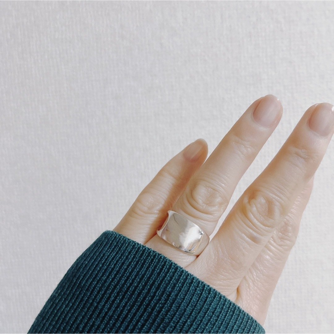 シルバーリング 925 銀 プレーンリング 甲丸 アシメ 中空 窓 韓国 指輪⑨ メンズのアクセサリー(リング(指輪))の商品写真