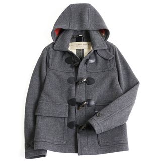 バーバリー(BURBERRY)の極美品 BURBERRY バーバリー 3982530　裏地ノバチェック柄 トグルボタン フーデッド チンストラップ ダッフルコート グレー S イングランド製 メンズ(ダッフルコート)