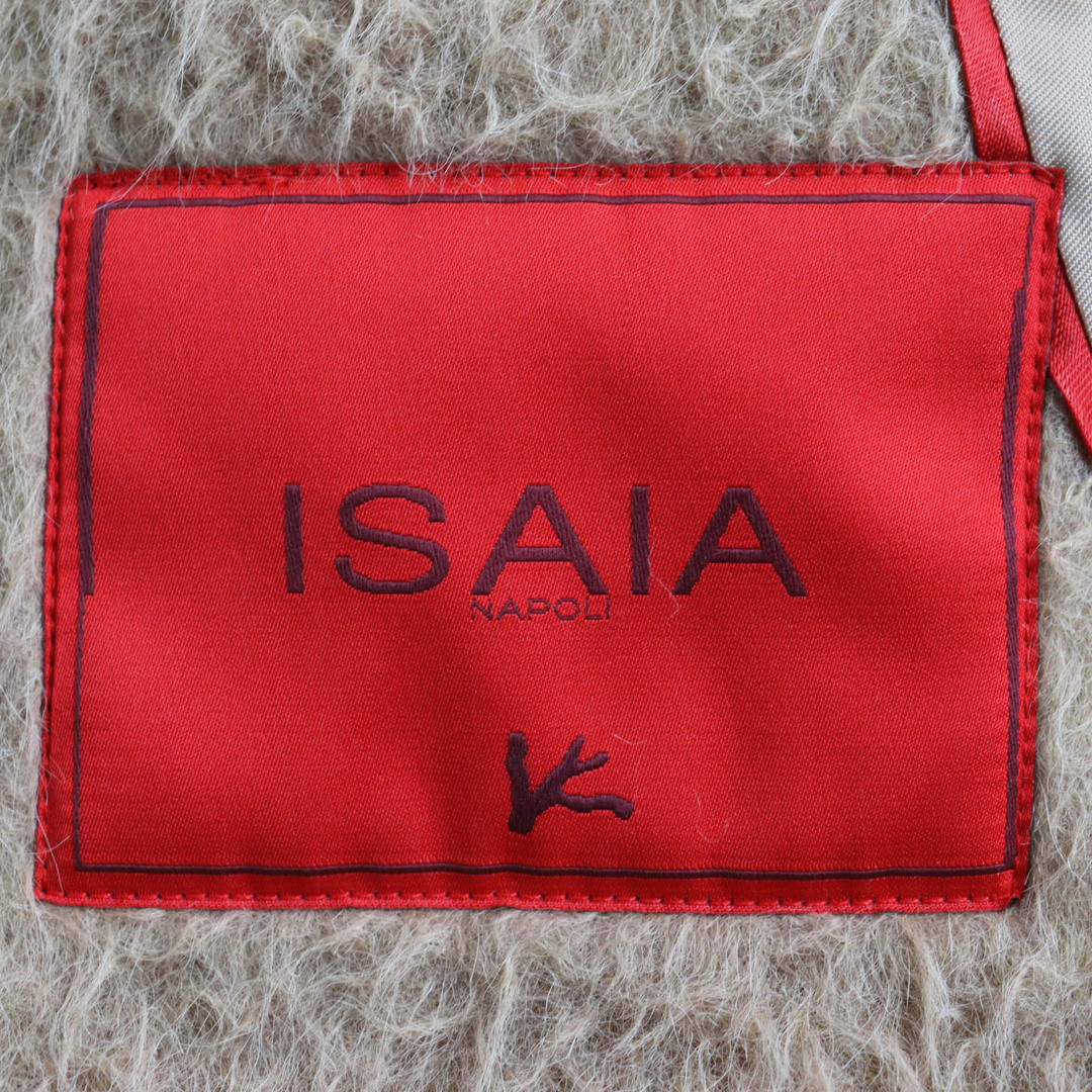 未使用品 ISAIA イザイア ウール100% シャギー ダブルブレスト ショート丈 ピーコート/ハーフコート キャメル 48 イタリア製 正規品 メンズ メンズのジャケット/アウター(ピーコート)の商品写真