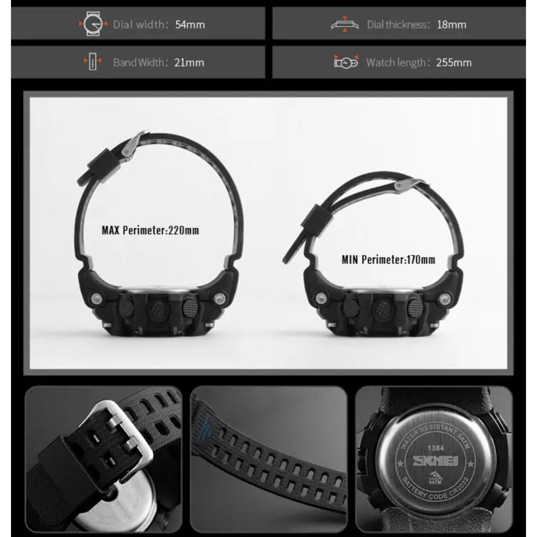 スポーツ腕時計　腕時計　時計　デジタル式  LED デジタル腕時計　デジタル  メンズの時計(腕時計(デジタル))の商品写真