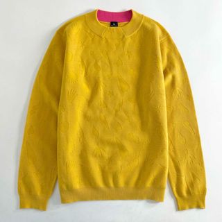 ポールスミス(Paul Smith)の25c6 PS Paul Smith ピーエス ポールスミス ハイネック ニット セーター プルオーバー トップス 総柄 XL イエロー ウール(ニット/セーター)