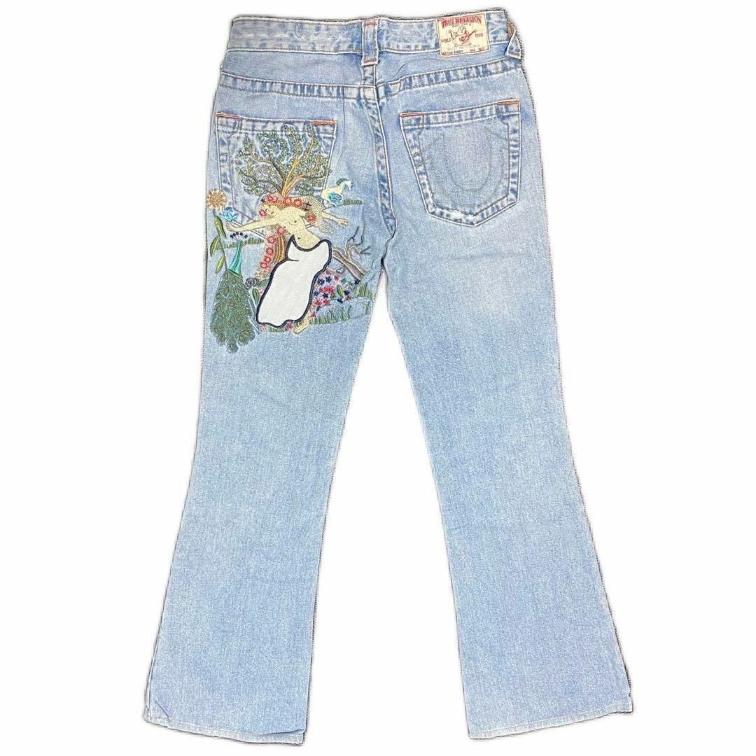 True Religion(トゥルーレリジョン)のvintage TRUE RELIGION 刺繍 デニム USA製 サイズ27 レディースのパンツ(デニム/ジーンズ)の商品写真