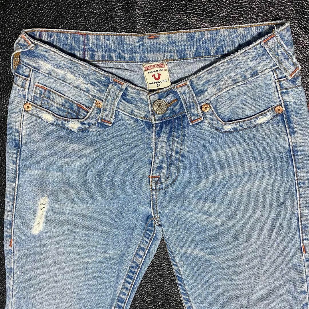 True Religion(トゥルーレリジョン)のvintage TRUE RELIGION 刺繍 デニム USA製 サイズ27 レディースのパンツ(デニム/ジーンズ)の商品写真