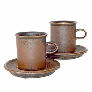 アラビア(ARABIA)の２客セット アラビア ARABIA ルスカ ruska コーヒーカップ＆ソーサー(グラス/カップ)