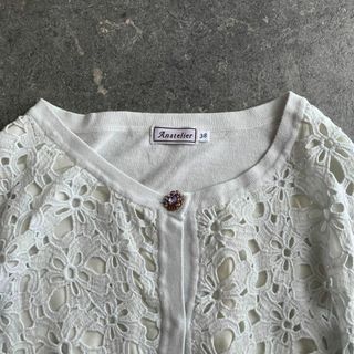 アナトリエ(anatelier)のH アナトリエ anatelier 刺繍 セーター トップス カーディガン 花柄(カーディガン)