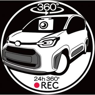 シエンタ　前期　360° ドラレコ　ドライブレコーダー　ステッカー　色変更可能！(ステッカー)