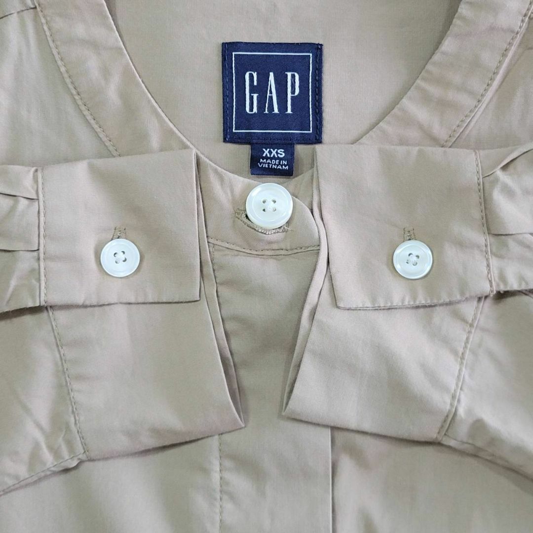 GAP(ギャップ)のGAP ギャップ ノーカラー ミディシャツワンピース ベルト付き 比翼ボタン レディースのワンピース(ロングワンピース/マキシワンピース)の商品写真