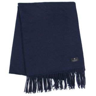 ランバン(LANVIN)のLANVIN ランバン ストール ショール マフラー ネイビー 紺 大判 フリンジ 無地 カシミヤ シンプル 大人 きれいめ 【レディース】【中古】(ストール/パシュミナ)