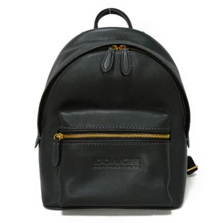 コーチ(COACH)のCOACH コーチ チャーター デイパック 24 ペブルドレザー カーフ 未使用 ロゴ エンボス ブラック リュックサック バックパック C8472(リュック/バックパック)