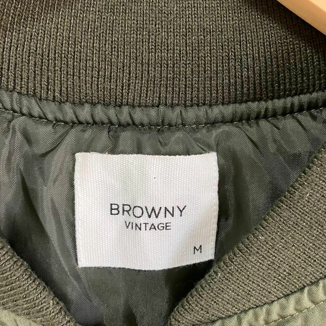 BROWNY(ブラウニー)のBROWNY VINTAGE ブルゾン MA-1 ジャケット カーキ M メンズのジャケット/アウター(フライトジャケット)の商品写真