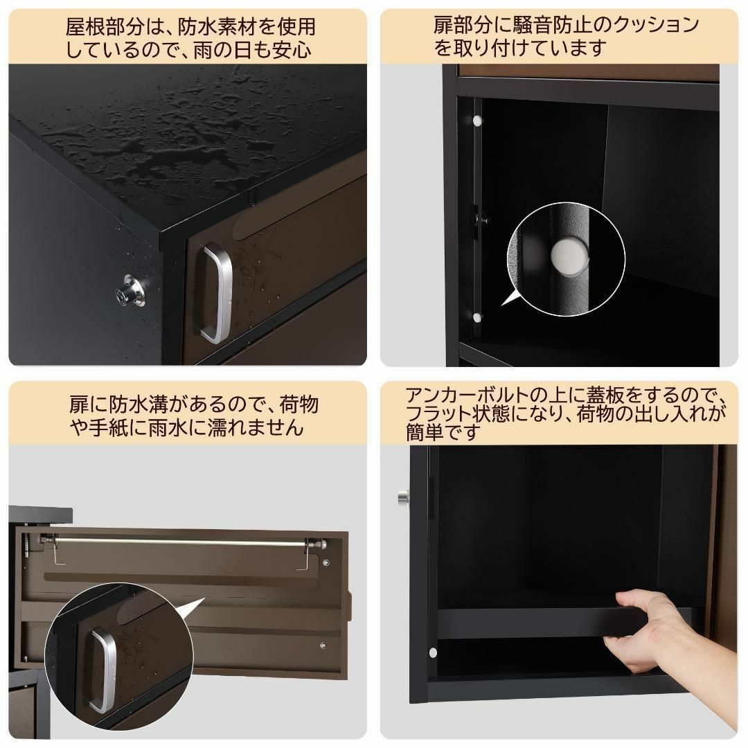 宅配ボックス 宅配BOX 置き配【組み立て必要】【1段タイプ】簡単組み立て813 インテリア/住まい/日用品の収納家具(玄関収納)の商品写真