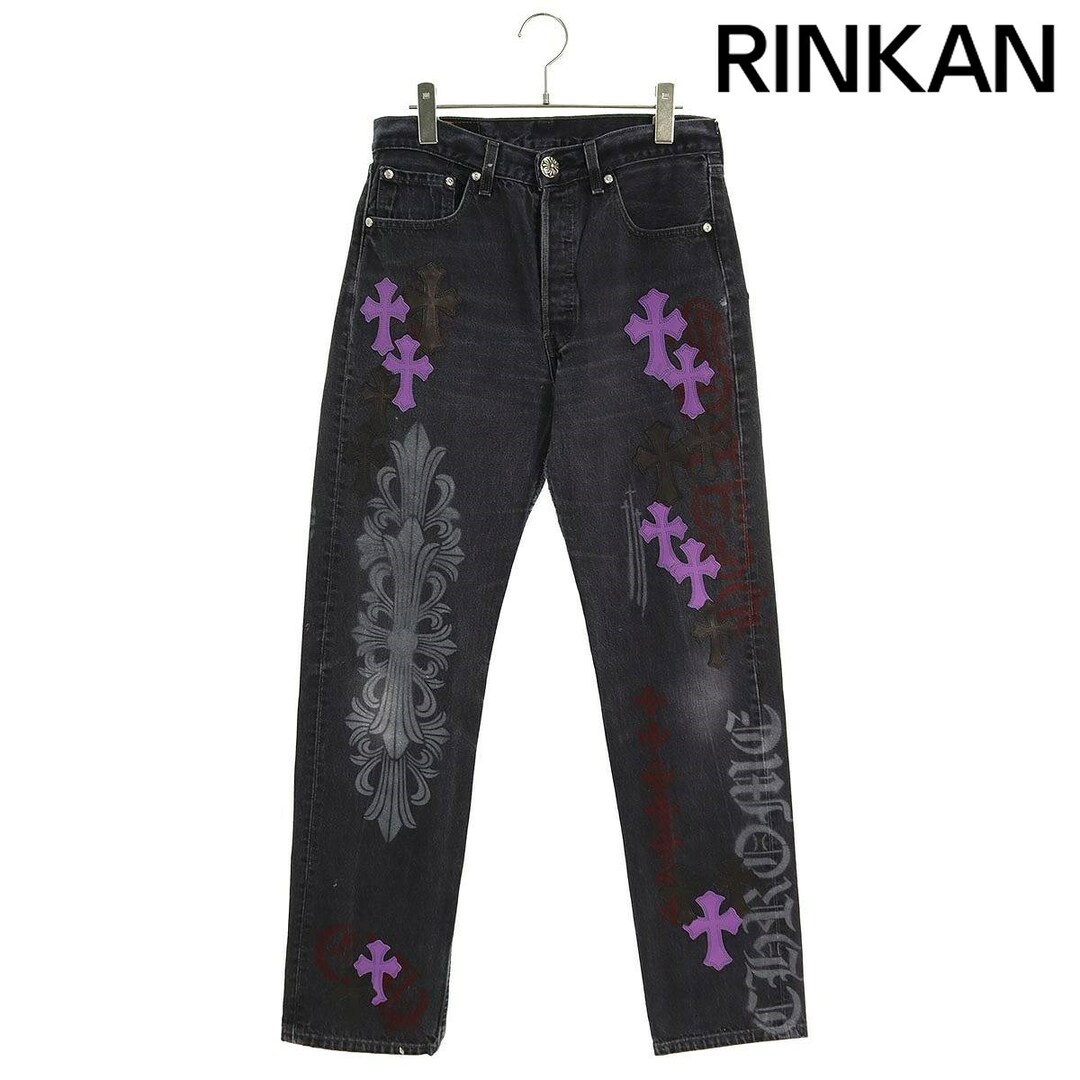 Chrome Hearts(クロムハーツ)のクロムハーツ  STENCIL DENIM ステンシル ペイントデザインクロスパッチ付きデニムパンツ メンズ 29インチ メンズのパンツ(デニム/ジーンズ)の商品写真