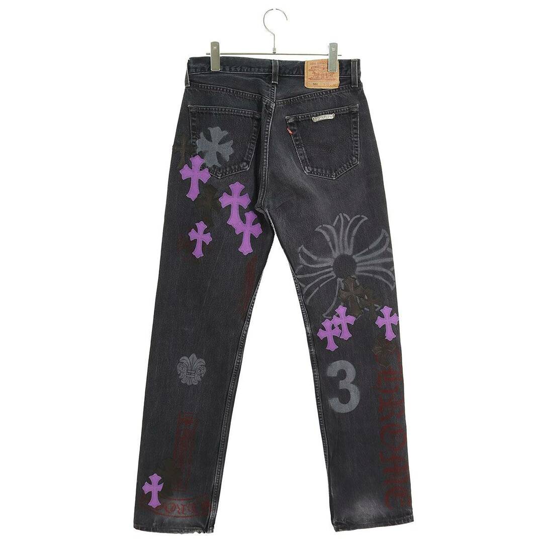 Chrome Hearts(クロムハーツ)のクロムハーツ  STENCIL DENIM ステンシル ペイントデザインクロスパッチ付きデニムパンツ メンズ 29インチ メンズのパンツ(デニム/ジーンズ)の商品写真