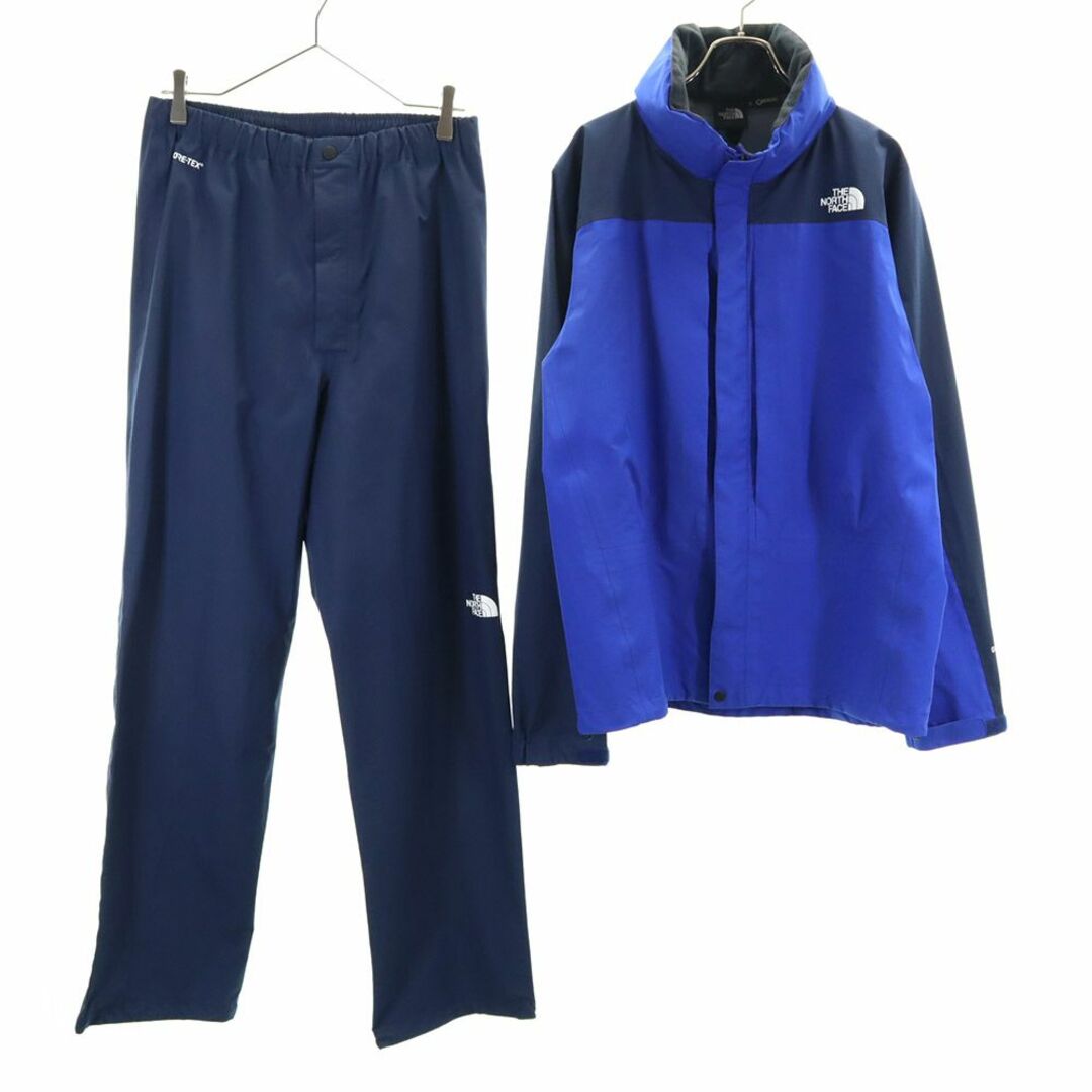 THE NORTH FACE(ザノースフェイス)のザノースフェイス NP11700 ゴアテックス アウトドア レインジャケット 上下 セットアップ L ブルー系 THE NORTH FACE ナイロン メンズ 古着 【240306】 メンズのファッション小物(レインコート)の商品写真