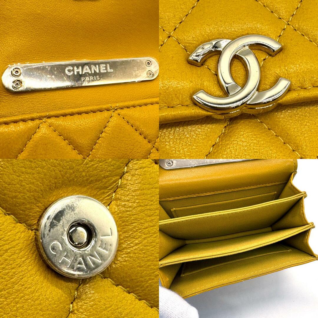 CHANEL(シャネル)のシャネル CHANEL  ミニチェーンバッグ チェーンミニウォレット ココマーク ラムスキン イエロー レディース 送料無料【中古】 z0285 ハンドメイドのアクセサリー(その他)の商品写真