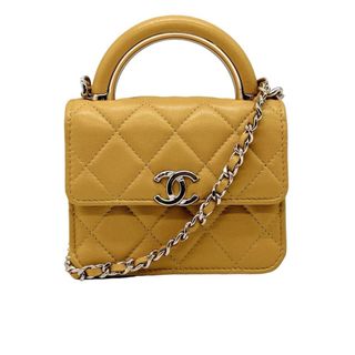 シャネル(CHANEL)のシャネル CHANEL  ミニチェーンバッグ チェーンミニウォレット ココマーク ラムスキン イエロー レディース 送料無料【中古】 z0285(その他)