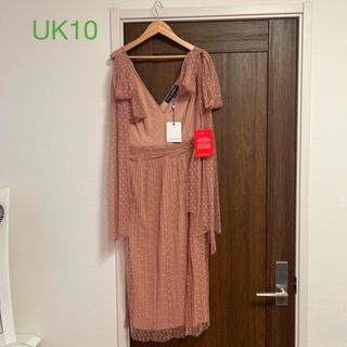 リプシー(Lipsy)の〖UK10〗Lipsyセレクト♡シフォンプリーツドレス(ミディアムドレス)