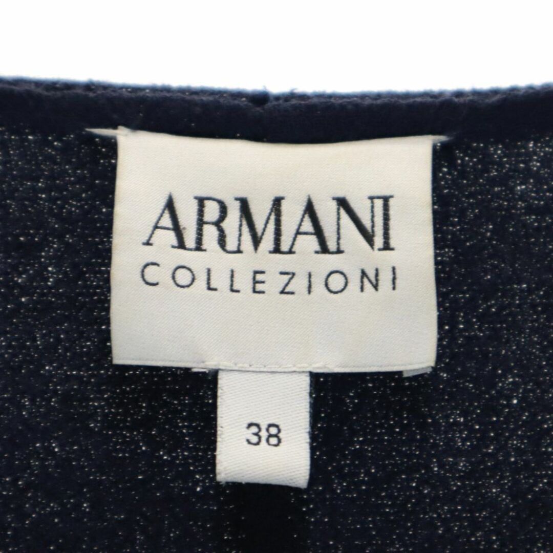 ARMANI COLLEZIONI(アルマーニ コレツィオーニ)のアルマーニコレッツォーニ 長袖 ウール ノーカラーコート 38 ネイビー ARMANI COLLEZIONI レディース 古着 【240306】 レディースのジャケット/アウター(ノーカラージャケット)の商品写真