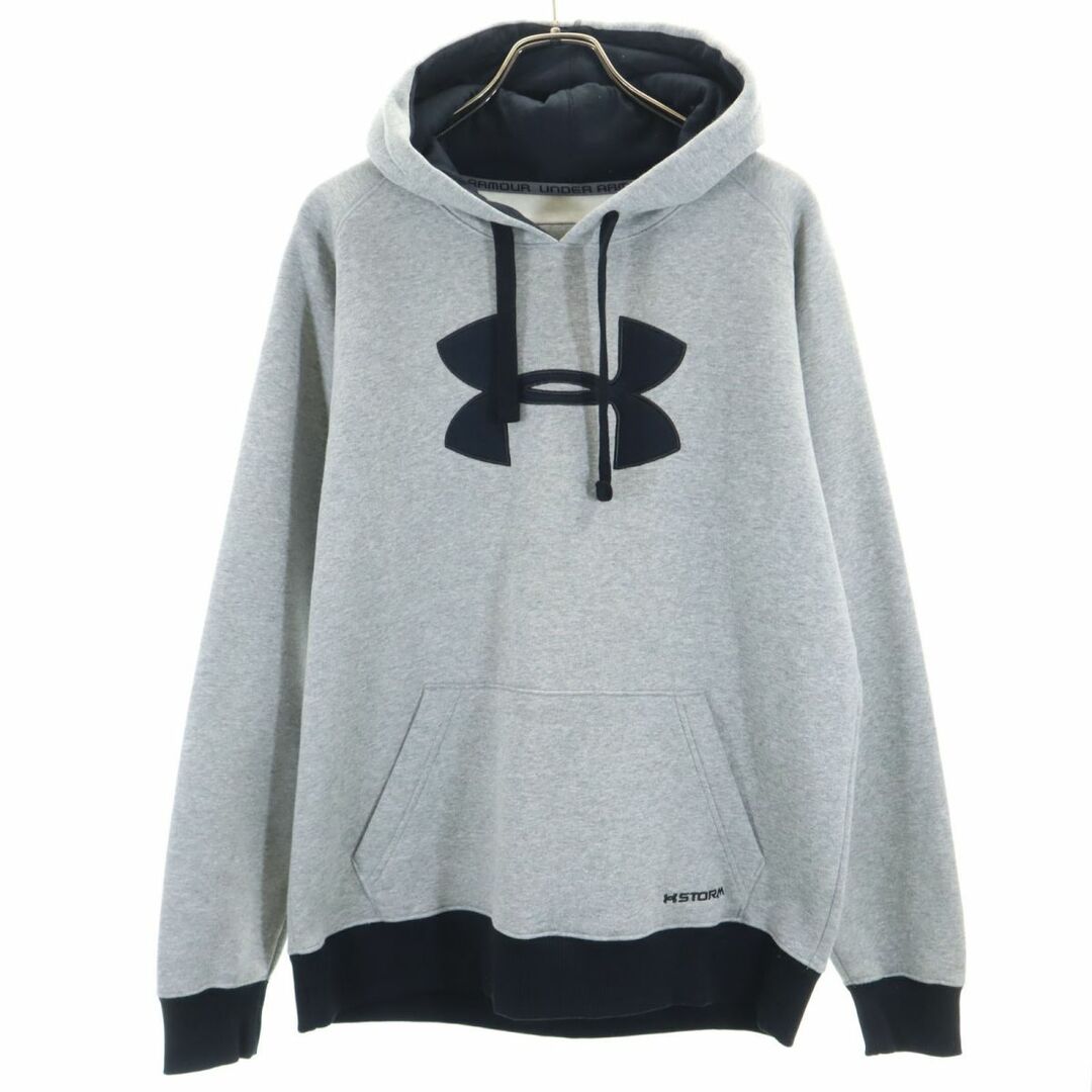 UNDER ARMOUR(アンダーアーマー)のアンダーアーマー 長袖 スウェットパーカー 上下 セットアップ L/XL グレー系 UNDER ARMOUR 裏起毛 メンズ 古着 【240306】 メンズのトップス(パーカー)の商品写真