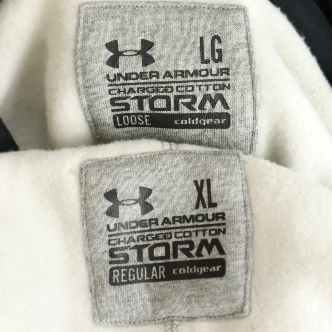 UNDER ARMOUR(アンダーアーマー)のアンダーアーマー 長袖 スウェットパーカー 上下 セットアップ L/XL グレー系 UNDER ARMOUR 裏起毛 メンズ 古着 【240306】 メンズのトップス(パーカー)の商品写真